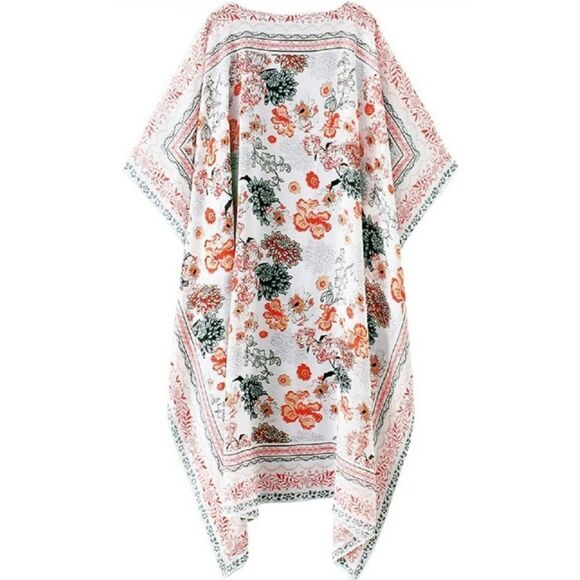 Boho Floral Kimono Duster Cardigan Top - Picture 6 of 7